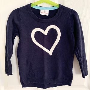 Hanna Andersson girl blue sweater heart. Sz 100 or 4